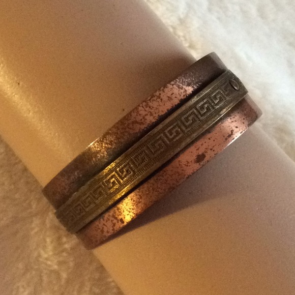 Vintage Solid Copper and Brass Cuff Bracelet - Picture 4 of 5